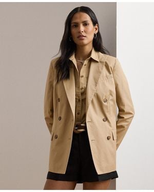 Ralph Lauren Double-breasted Cotton Twill Blazer - Natural