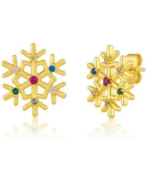 Simona Cubic Zirconia Snowflake Studs - Metallic