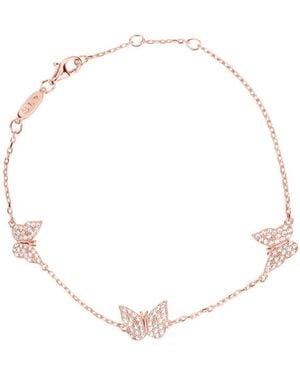 SUZY LEVIAN NEW YORK Suzy Levian Sterling Silver Cubic Zirconia Butterfly Station Bracelet - White