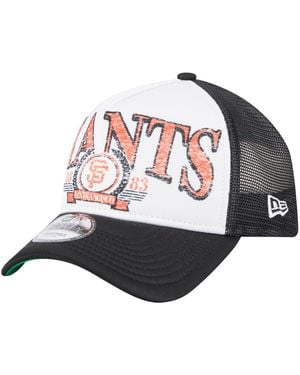 KTZ San Francisco Giants Distressed 9forty A-frame Adjustable Trucker Hat - Gray