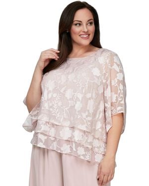 Alex Evenings Plus Size 3/4-sleeve Scoop Neck Top - Multicolor
