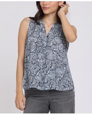 NYDJ Sleeveless Pintuck Top - Blue