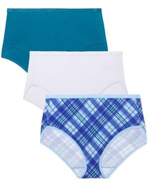 Avenue Woman Within Within Modern Cotton Spandex Brief 3-pack - Blue