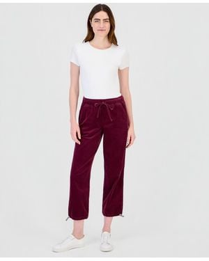 Style & Co. Petite Corduroy Utility Pull-on Pants - Red