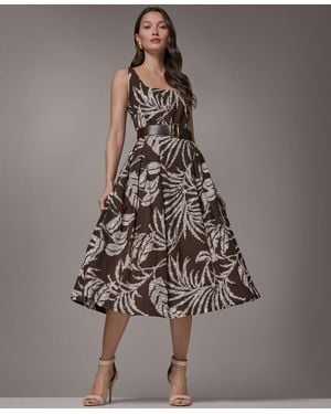 Donna Karan Petite Sleeveless Printed Tank Dress - Brown