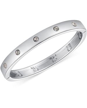 Guess Tone Crystal Hinged Bracelet - Metallic