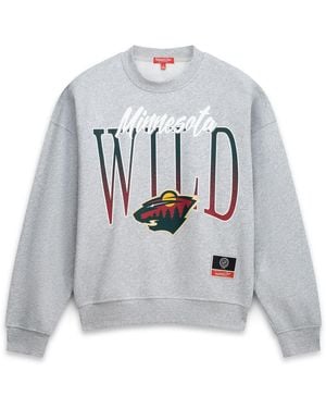 Mitchell & Ness Minnesota Wild Hockey Night Sweatshirt - Gray