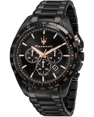 Maserati Chronograph Metal Band Watch - Black