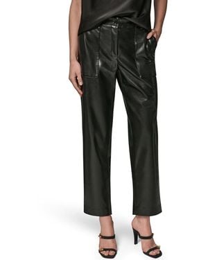 Donna Karan Petite Mid-rise Ankle Pants - Black