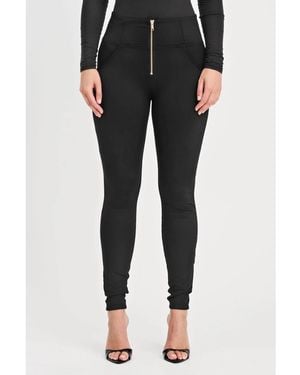Freddy Fleece Lined High-rise Sculpting Skinny Pants - Black