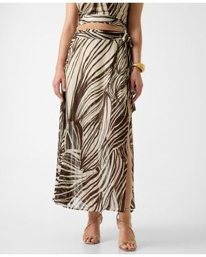 Guess New Romana Printed Maxi Skirt - Brown