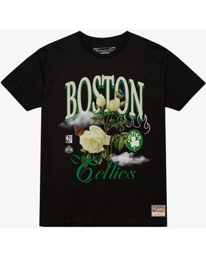 Mitchell & Ness And Boston Celtics Floral Graphic T-shirt - Black