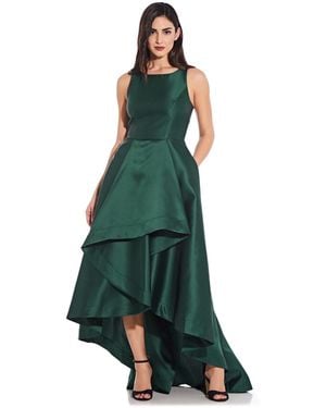 Adrianna Papell High-low Mikado Gown - Green