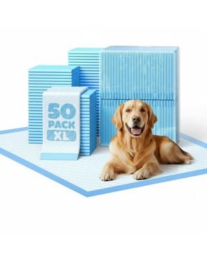 Aronkl 50-pack Extra Large Pads 34x28 6-layer Leakproof Quick-dry High Absorbency Disposable Dog Potty Training Pads - Blue