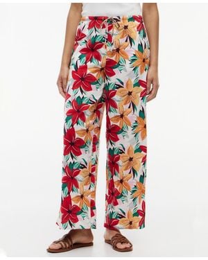 Tommy Hilfiger Printed Linen-blend Pants - Red