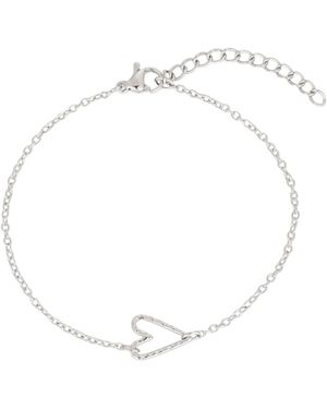 Adornia Adjustable -tone Heart Bracelet - White