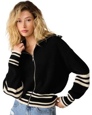Steve Madden Dara Zip-front Sweater - Black