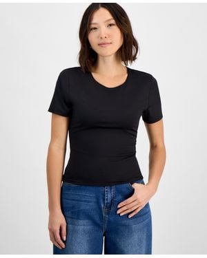 And Now This Petite Short-sleeve Crewneck Top - Black