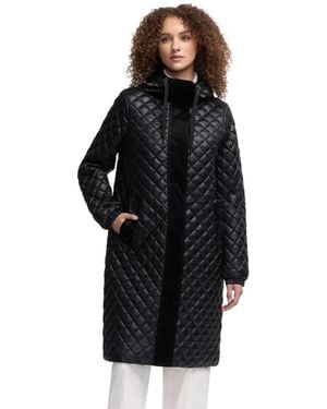 Pajar Peridot Diamond Quilted Longline Shacket - Black