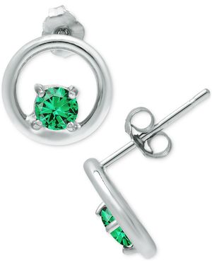 Giani Bernini Cubic Zirconia Circle Stud Earrings - Green
