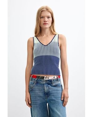 Desigual Sleeveless Knit Top - Blue