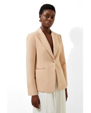 Karen Millen Tailored Single Breasted Blazer - Natural