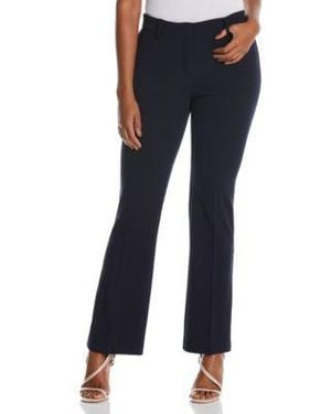 Rafaella Stretch Pull On Classic Fit Crepe Pants - Blue