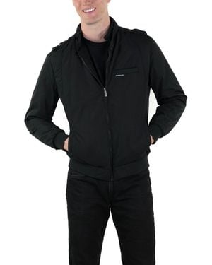 Members Only Big & Tall Heavy Iconic Racer Quilted Lining Jacket (slim Fit) - Black