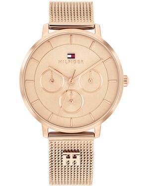 Tommy Hilfiger Multifunction Tone Stainless Steel Mesh Bracelet Watch - Metallic