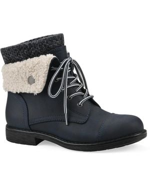 White Mountain Duena Lace-up Hiker Booties - Black