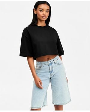 BarIII Heavyweight Cropped Cotton T-shirt - Black