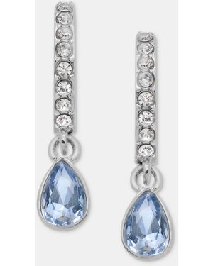 Givenchy Crystal Charm huggie Hoop Earrings - Blue