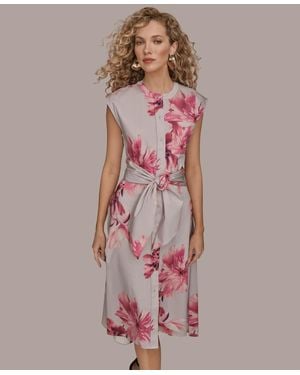 Donna Karan Cap Sleeve Dress - Pink