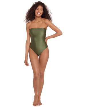 Steve Madden Bandeau Neck One-piece Swimsuit - Green
