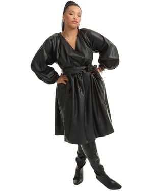 June + Vie June + Vie June + Vie Faux Leather Dress - Black