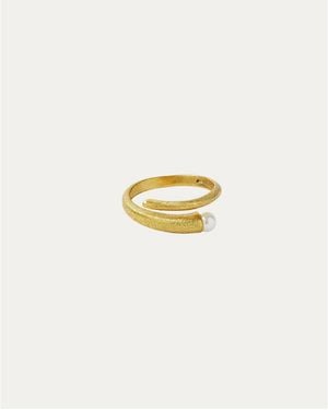 Ottoman Hands Avalon Pearl Stacking Ring - Metallic