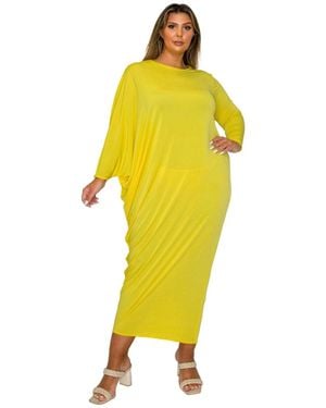 L I V D Plus Size Louella Asymmetrical Maxi Dress - Yellow