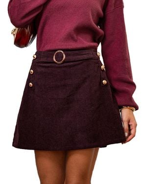 CUPSHE Leap Of Faith Plum Mini Skirt - Red