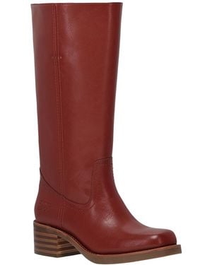 FRYE and CO Miranda Stacked Heel Boots - Red