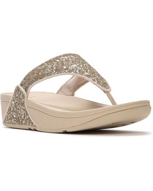 Fitflop Lulu Multi-tonal Glitter Wedge Sandals - White