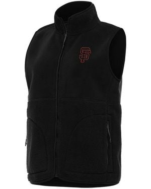 Antigua San Francisco Giants Nostalgic Full-zip Vest - Black