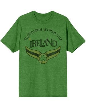 Harry Potter Quidditch World Cup Ireland Short Sleeve Crew Neck Tee-xxl - Green