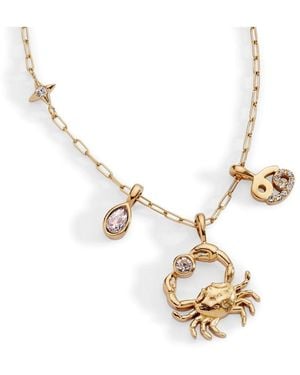 ALEX AND ANI Cancer Zodiac Charm Cluster Necklace - Metallic