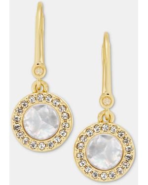 DKNY Mother Of Pearl Inlay Statement Drop Earrings - Metallic