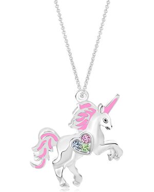 Chanteur Girls /girl/unicorn Crystal White Gold Palladium Plating Necklace