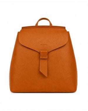 Écotorie Clementine Leather Expandable Adjustable-strap Backpack - Orange