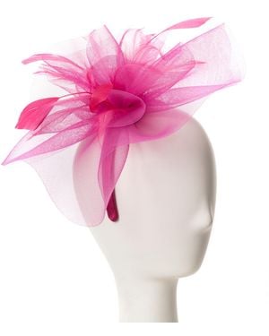 August Accessories Double Layer Crinoline Fascinator Hat - Pink