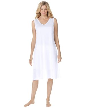 Comfort Choice Lace-trim Slip - White