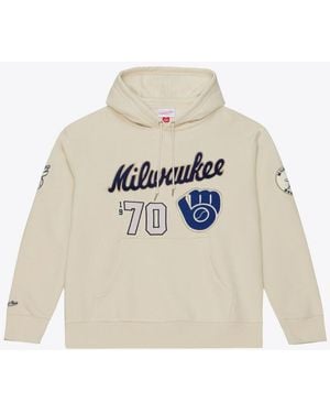 Mitchell & Ness Milwaukee Brewers Yacht Rock Fleece Hoodie - White
