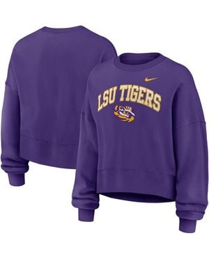 Nike Lsu Tigers Oversized Phoenix Arch Pullover Sweatshirt - Purple
